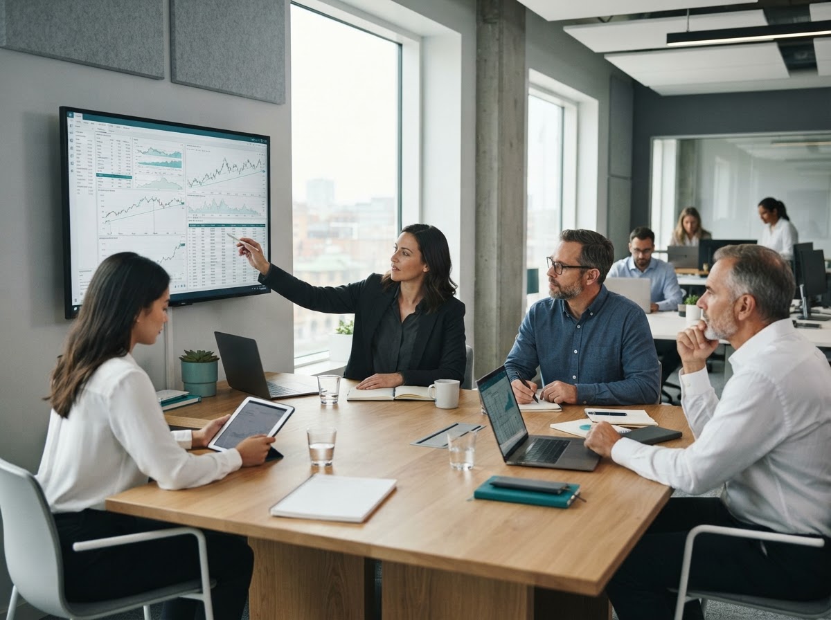 Fast Renteskapet team som arbeider med datamodeller og analyse